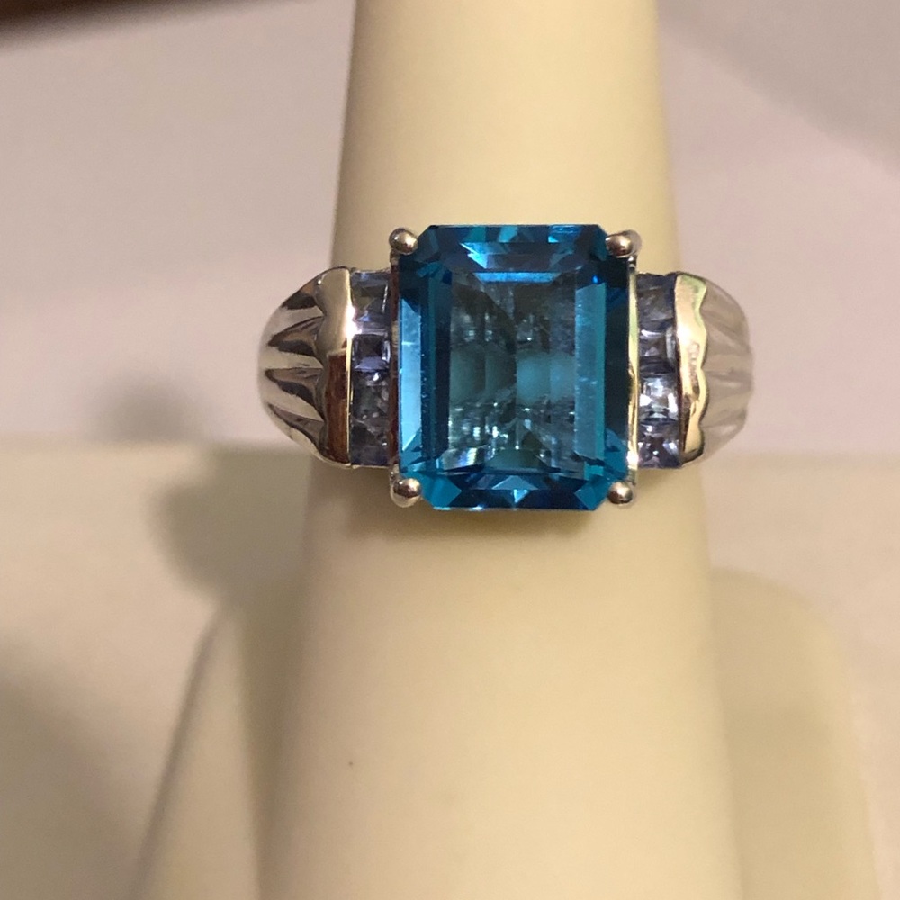 Blue Topaz & Tanzanite Ring 5.50 ctw